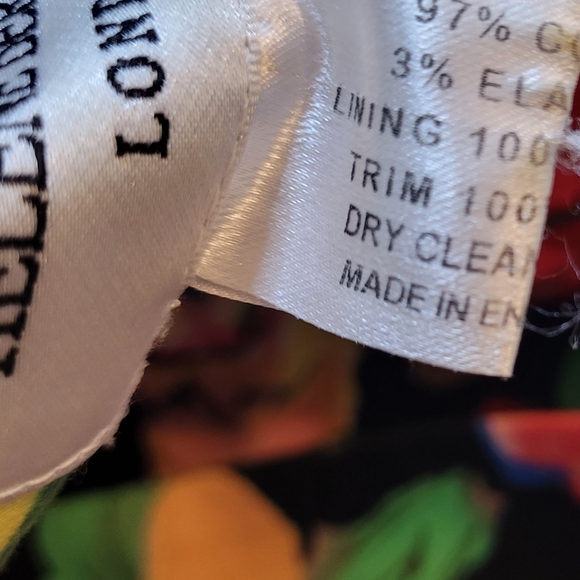 London Designer Helene Berman Floral Dress Size 6 Black Lining With Tulle - Picture 12 of 12